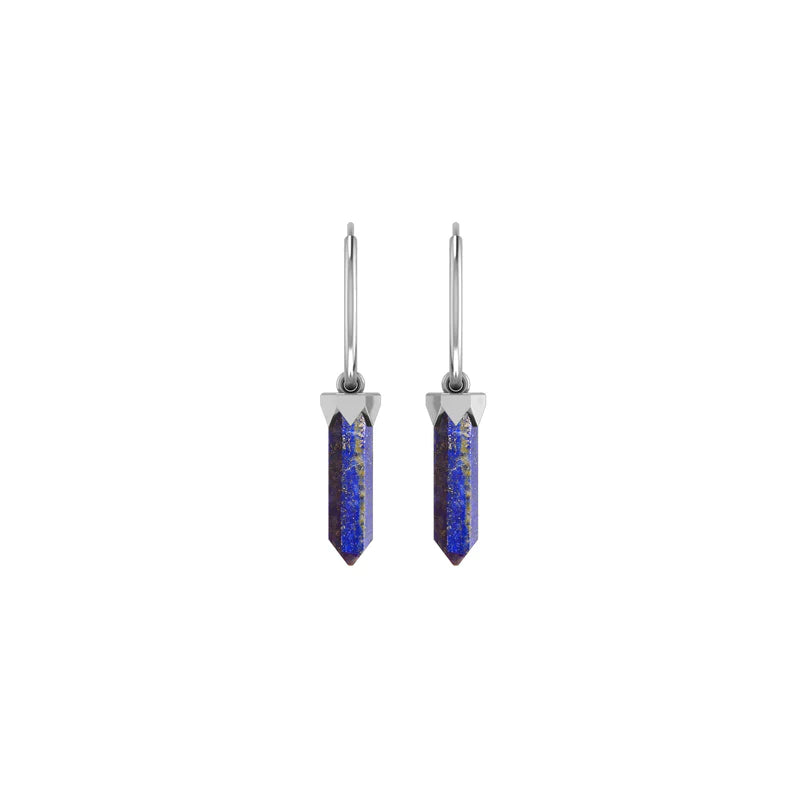 Natural Lapis Lazuli Sterling Silver Point Earrings guruscreation
