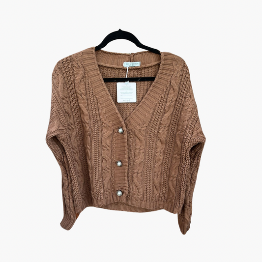 Cropped Brown Cardigan